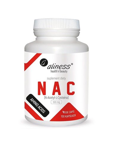 NAC N-acetil L-cistein, 500 mg, 100 kap